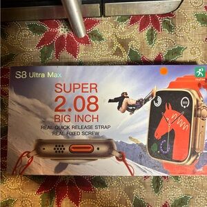 S8 Ultra Max Smartwatch with Orange Strap